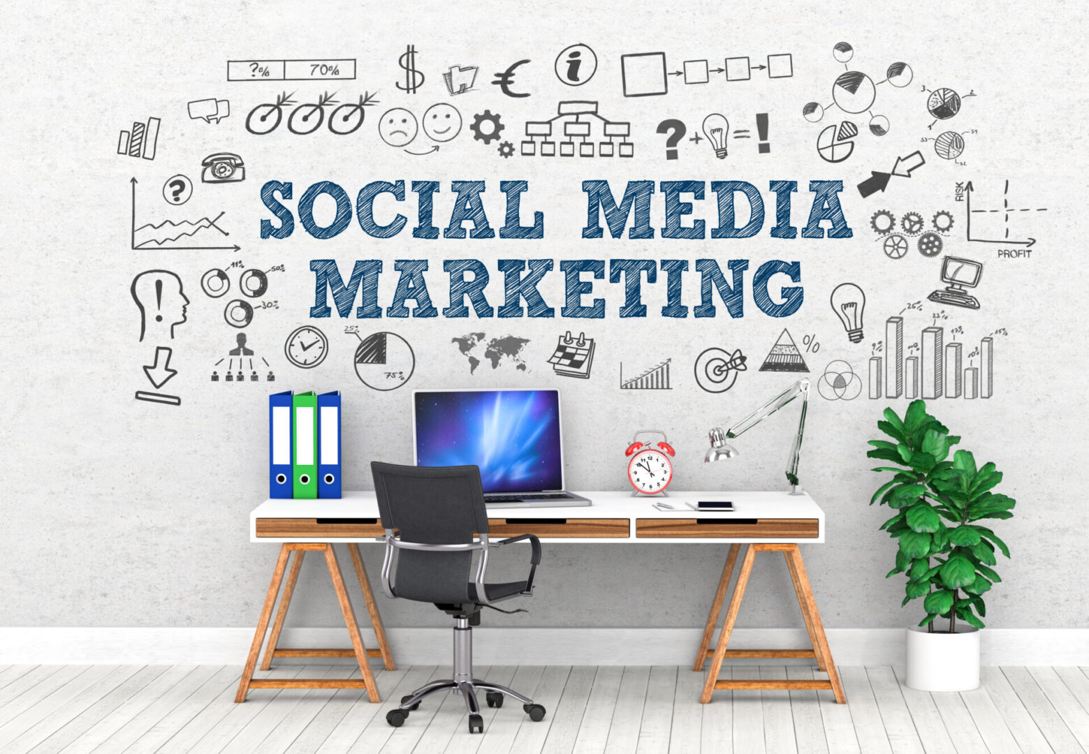 Social Media Marketing / Office / Wall / Symbol Social Media Marketing / Office / Wall / Symbol
